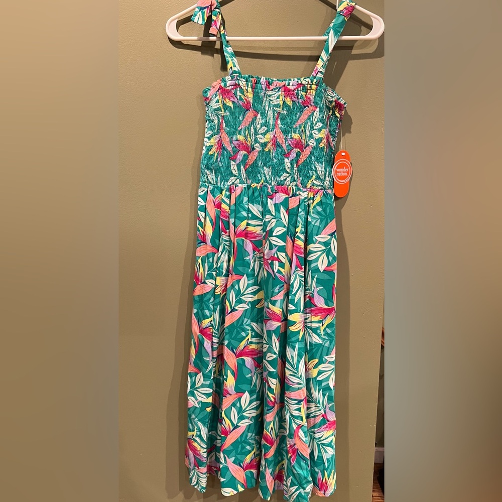 Wonder Nation Kids Tropical Skirt - Teal and Pink